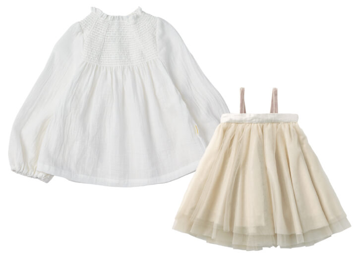 1-7.blouses 1 shirring white×tutu 4 peachpuff