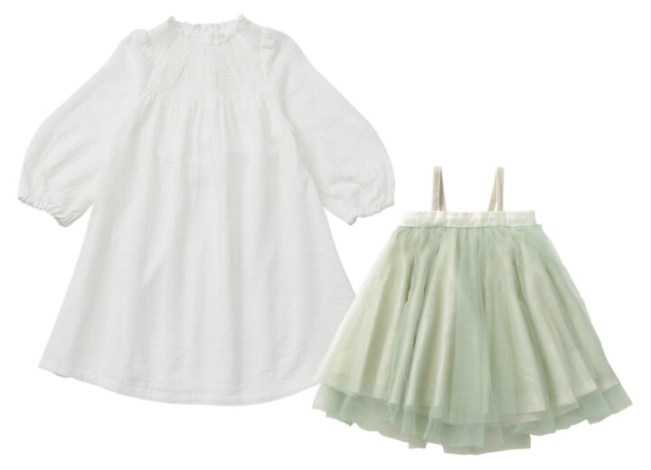 3-1.dress 1 shirring white×tutu 6 sage